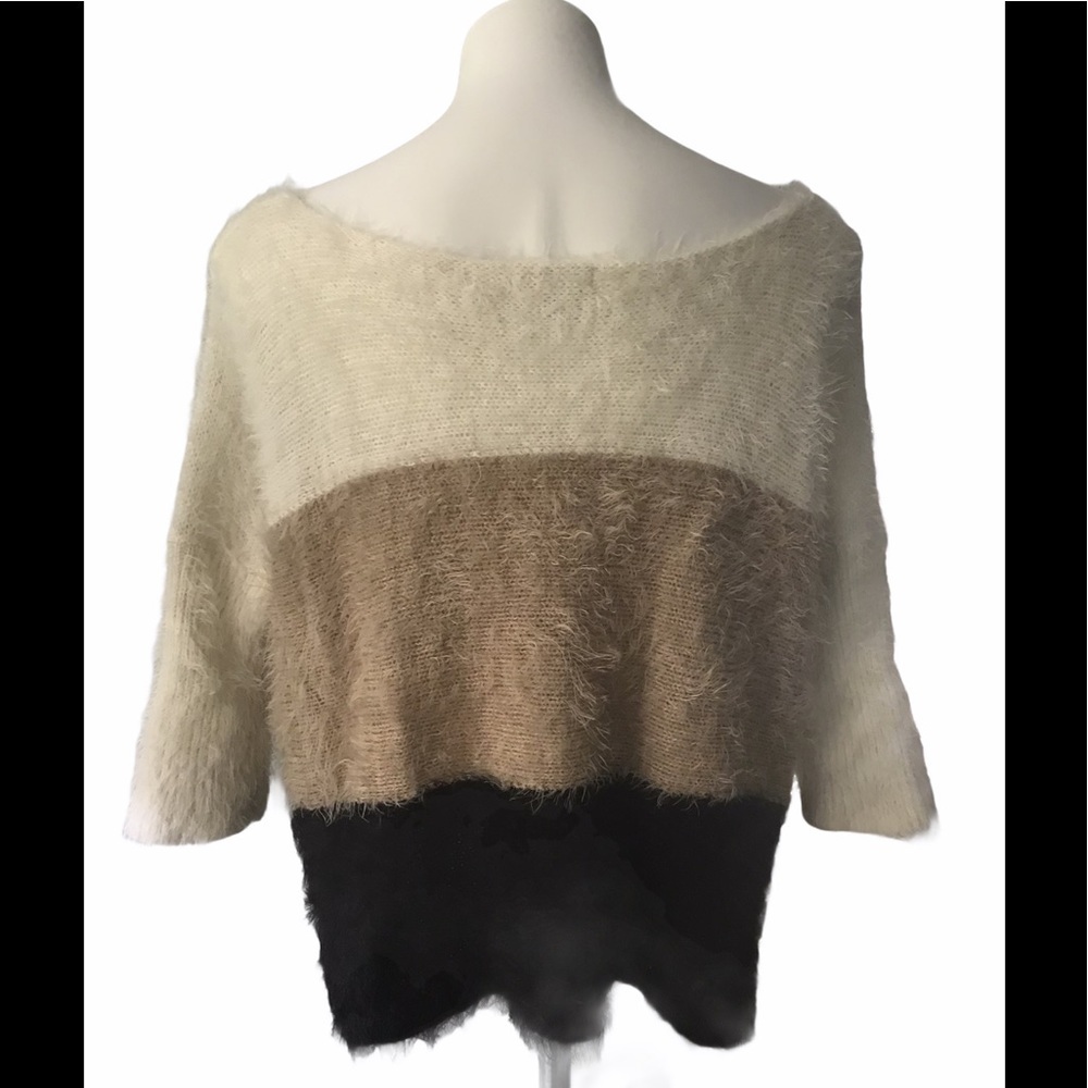 Gianni Bini Fuzzy Color Block Sweater - image 3